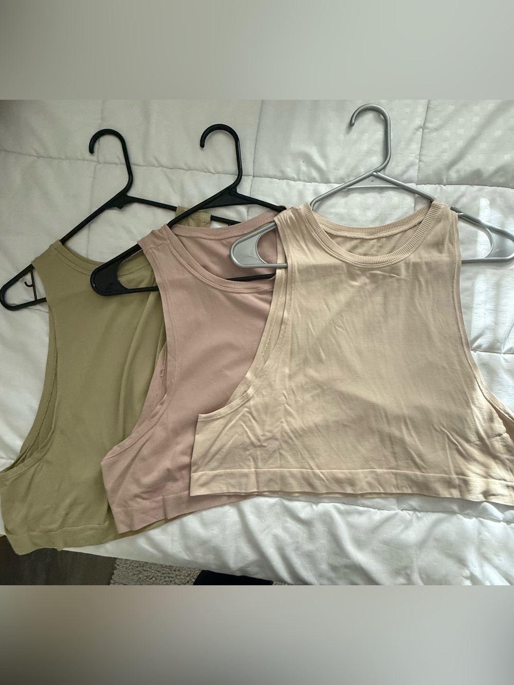 Women’s Sleeveless Crop Tank Top - Blush, Nude, Olive